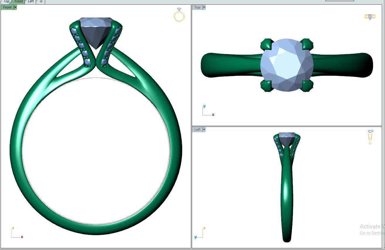 Engagement Ring Women Ring Diamond Ring CAD Design-CC126
