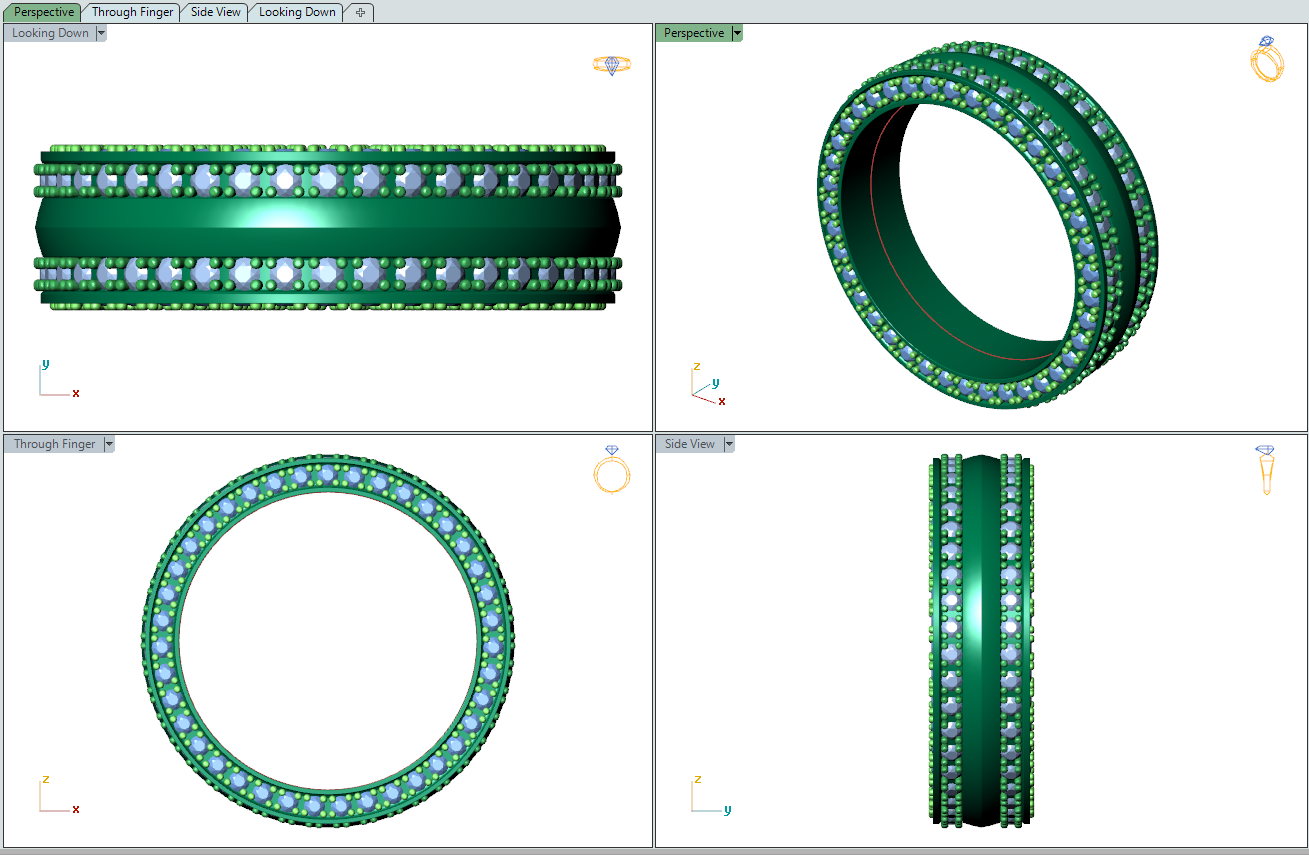 Wedding Ring Set Band Ring Men Ring CAD Design-PSJM001V4-12 3D print model
