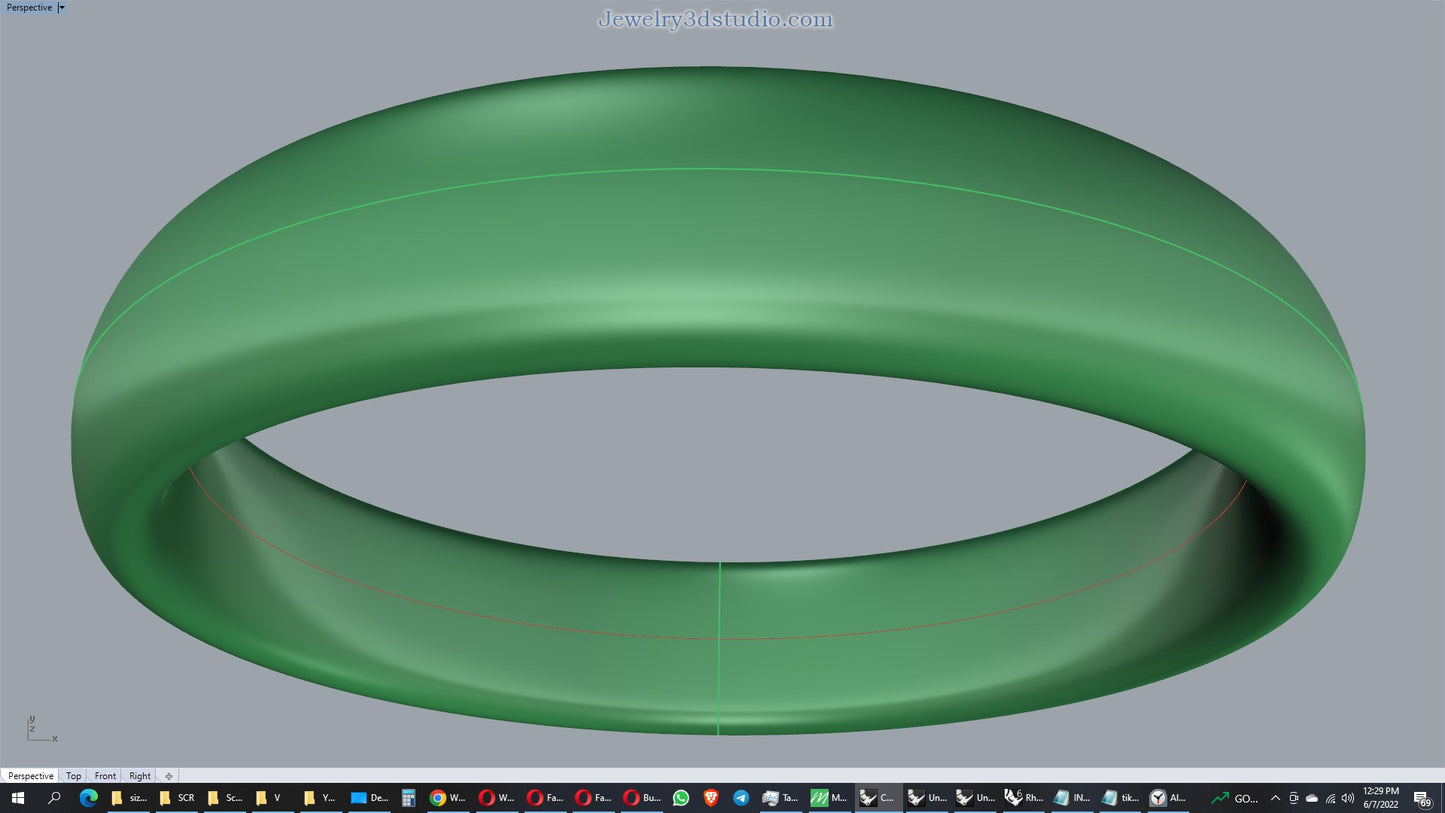 Wedding Set Infinity Ring Size 13 US CAD Design-CC103 3D Print Model