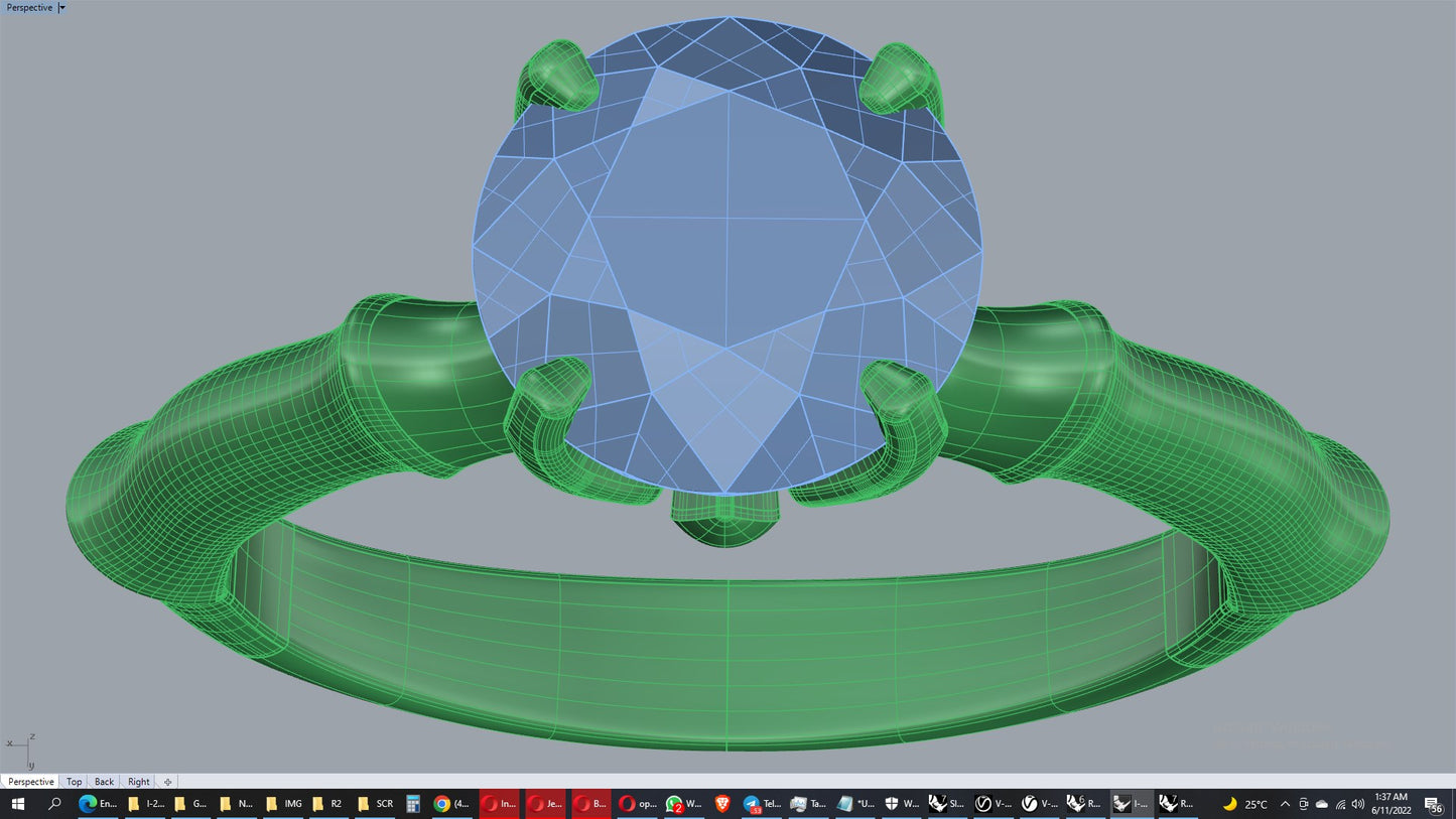 JEWELRY ENGAGEMENT RING STL FILE FOR DOWNLOAD AND PRINT- CA2 3D print model.