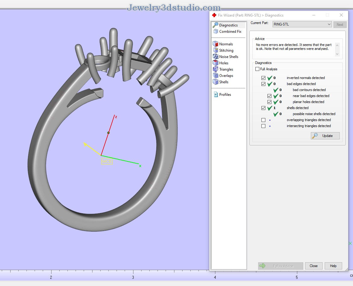 Cushion Side Round Diamonds Trilogy Engagement Ring - TCSRD-ST 3D Print Model