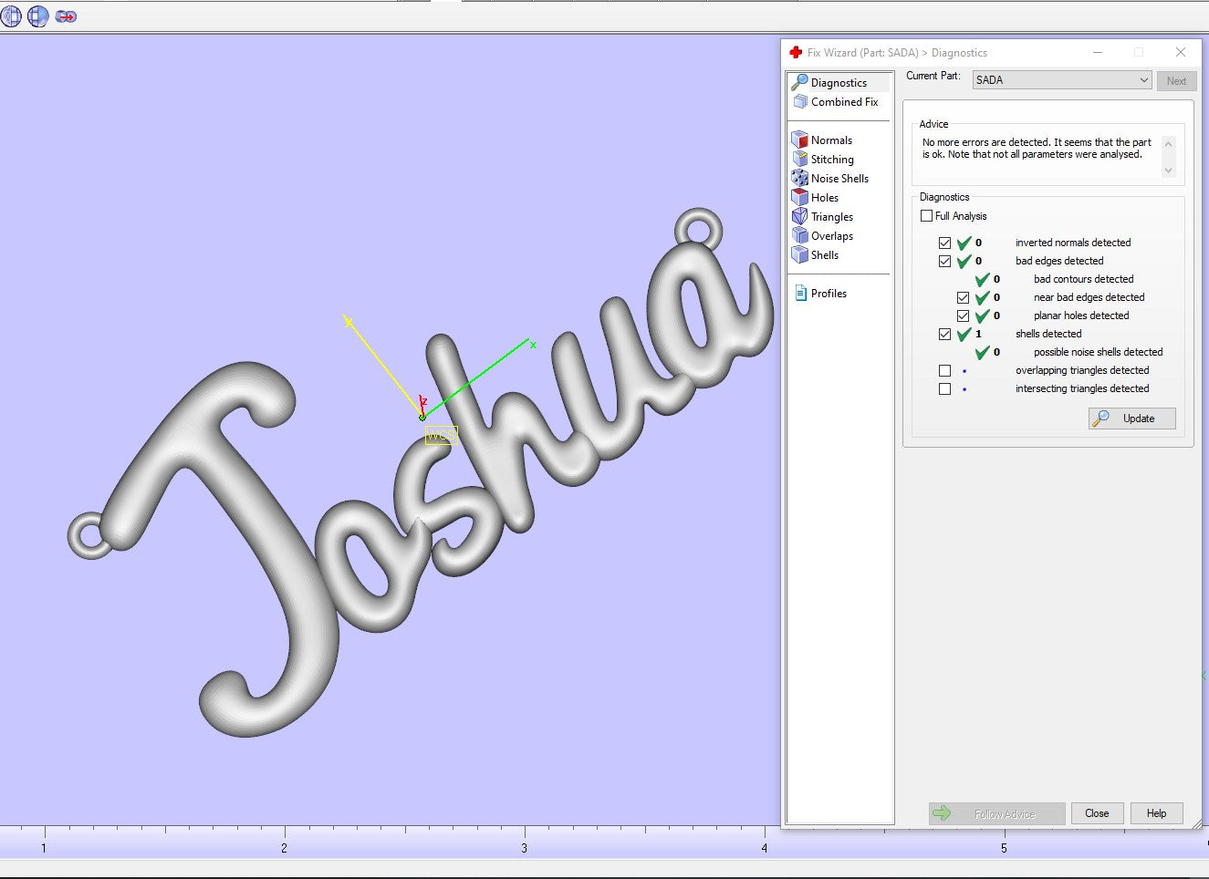 Joshua Shiny Surface Version Jewelry Font Necklace Pendant Design- JDS-B 3D Print Model