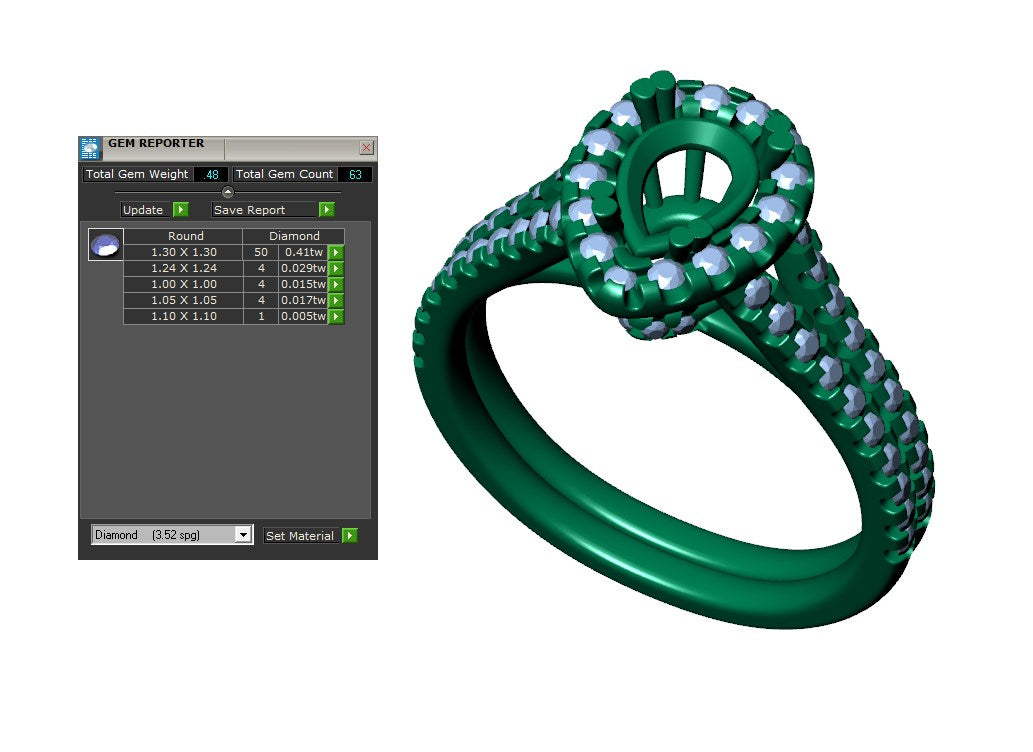 Pear Shape Diamond Engagement Ring -CRL001