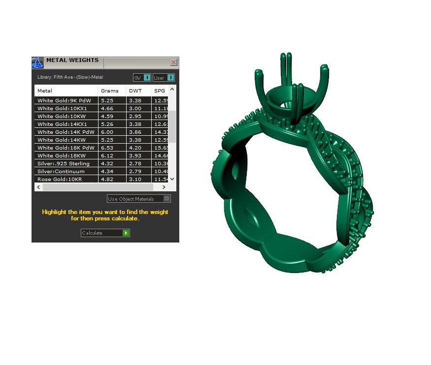 Twisted Engagement Ring Center Diamond 1.00 Carats- LJP02