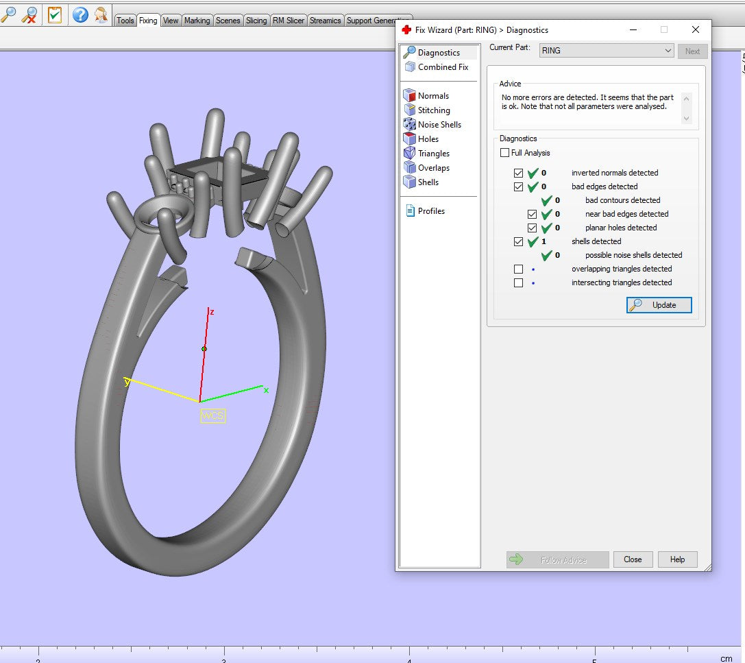 Princess Side Round Diamonds Trilogy Ring Straight Shank-TPSRD-ST 3D Print Model