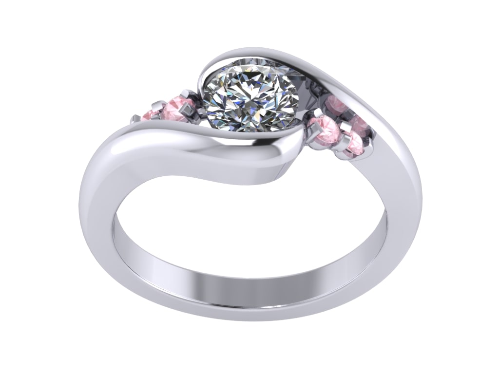 Engagement Ring Solitaire Ring 3D Model Women Ring - CC99 3D print model