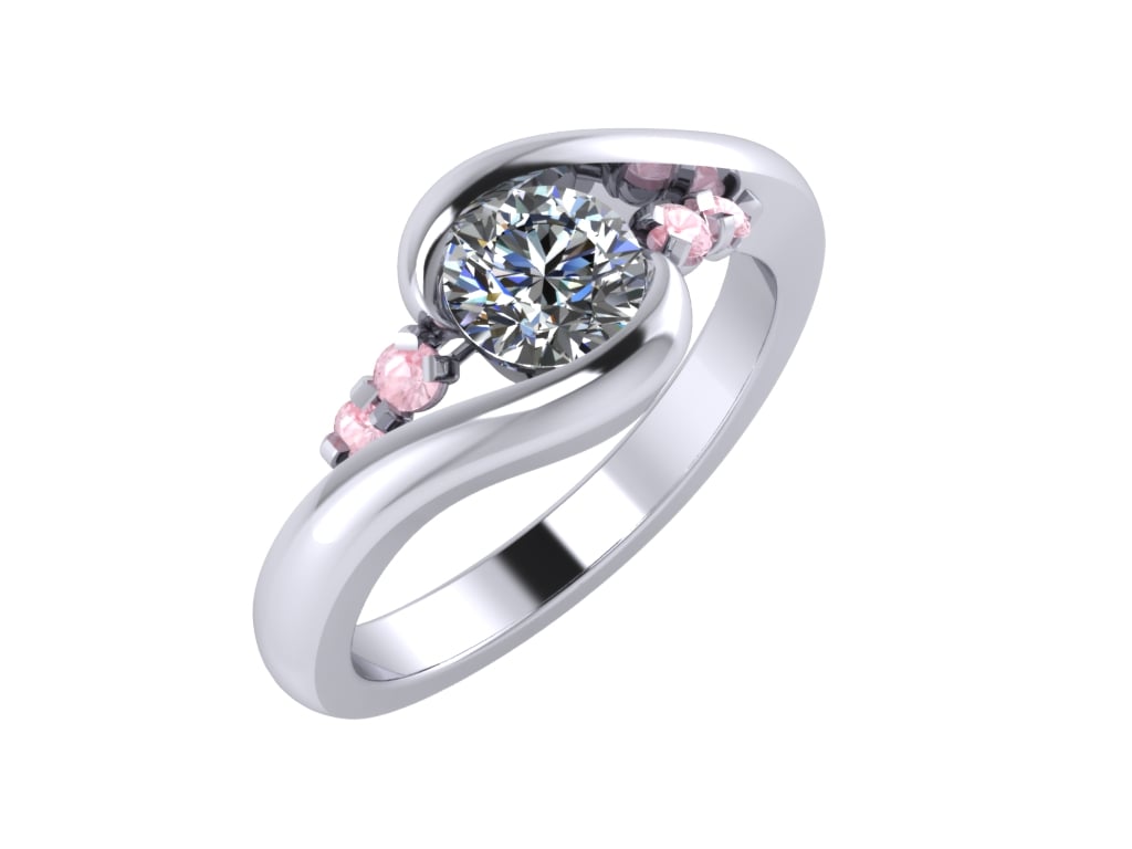 Engagement Ring Solitaire Ring 3D Model Women Ring - CC99 3D print model