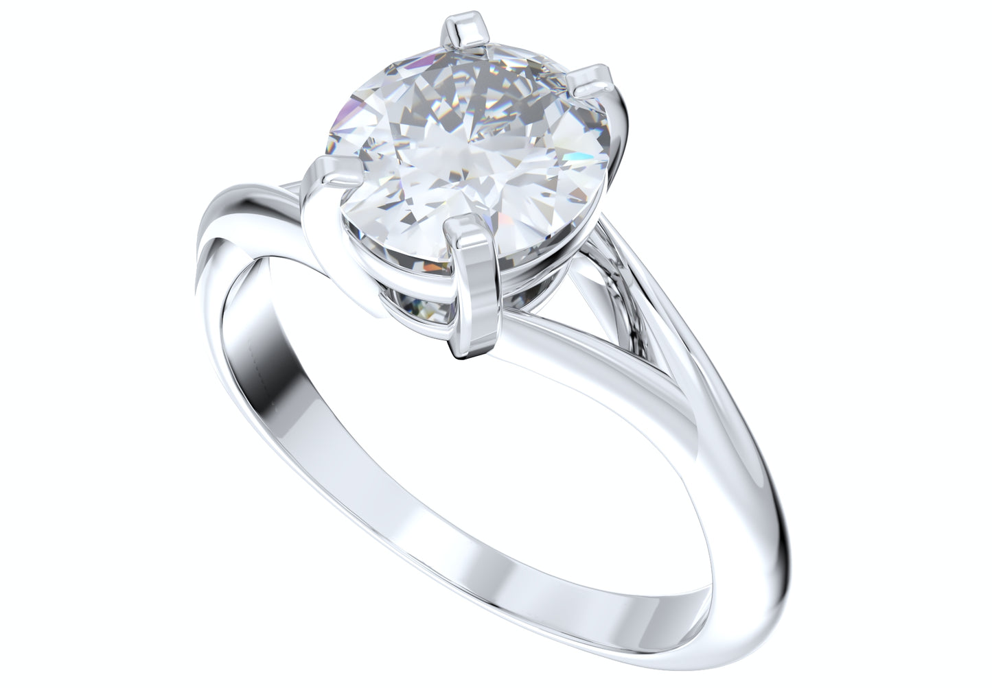 Twisted Oval Gemstone Engagement Ring 3D CAD Design-O11031OR