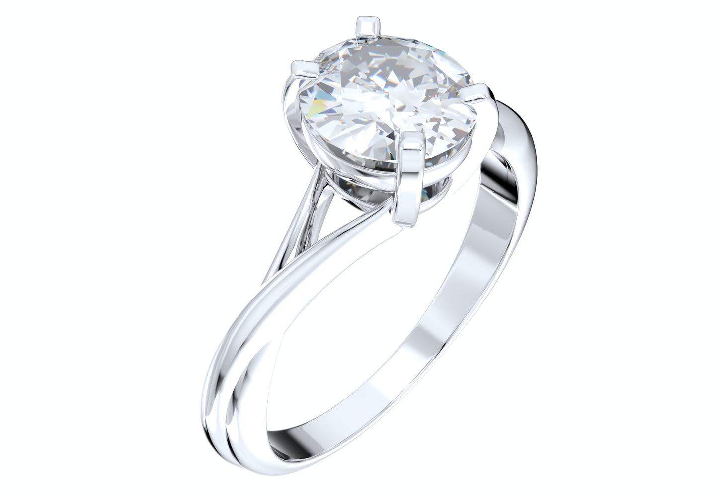 Twisted Oval Gemstone Engagement Ring 3D CAD Design-O11031OR