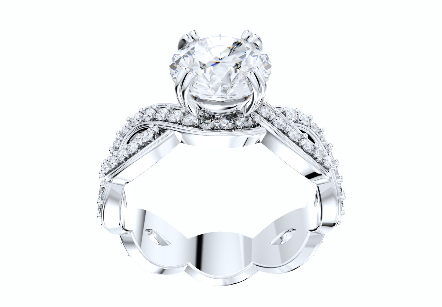 Twisted Engagement Ring Center Diamond 1.00 Carats- LJP02