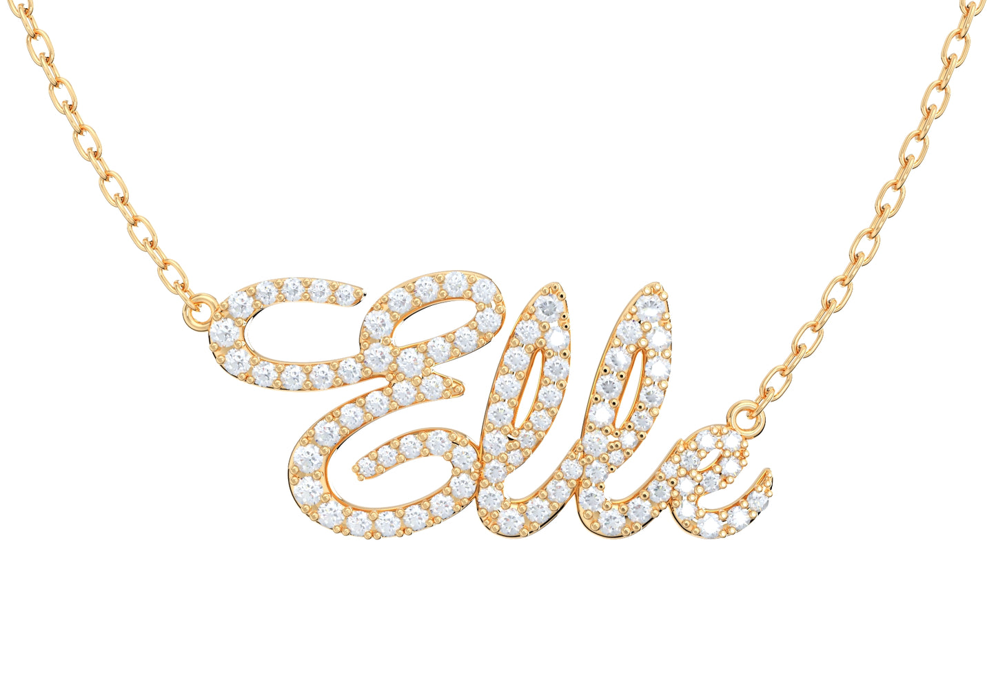 Elle Diamond Set Version Jewelry Font Necklace Pendant Design- EDS-A 3D Print Model