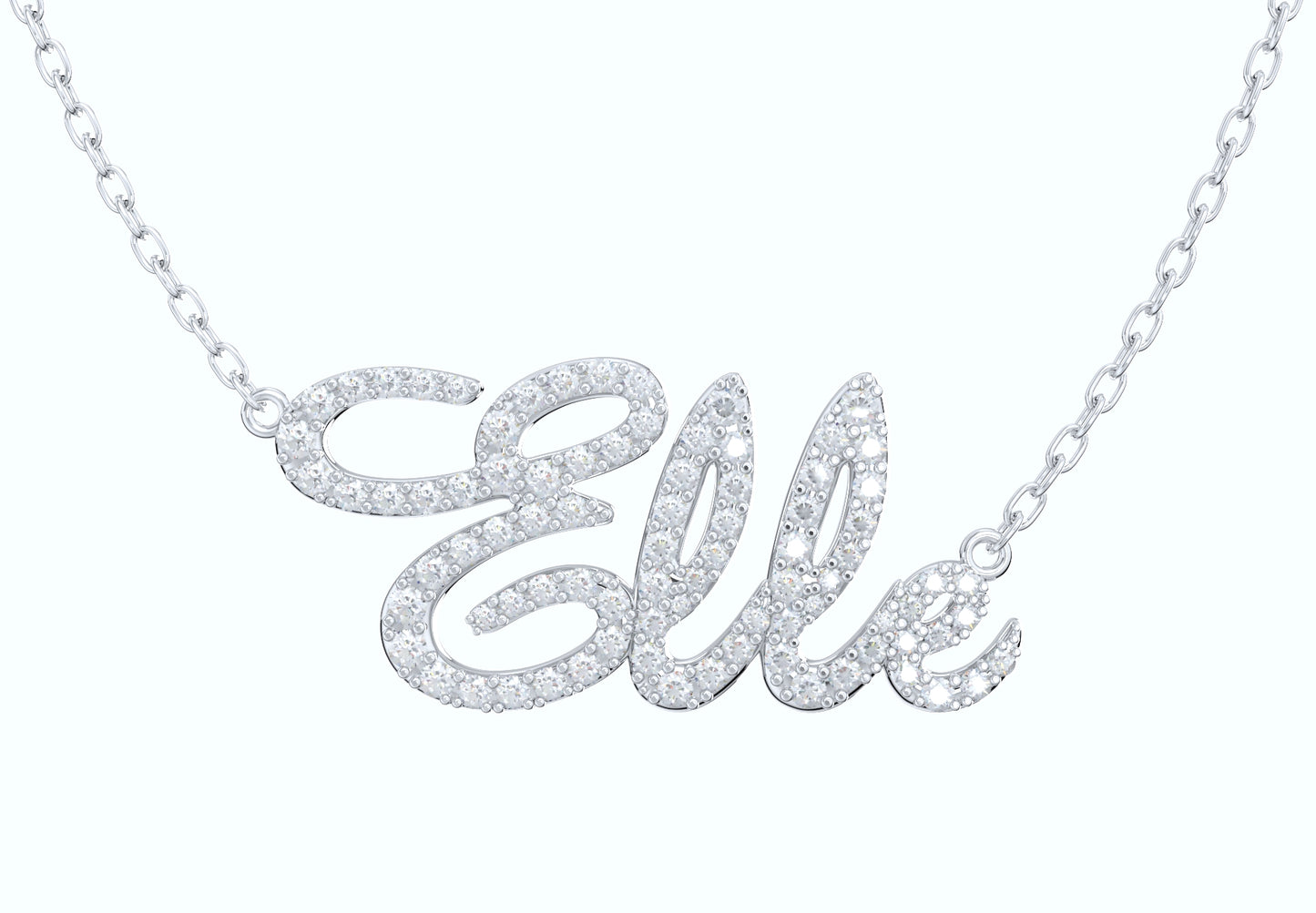 Elle Diamond Set Version Jewelry Font Necklace Pendant Design- EDS-A 3D Print Model