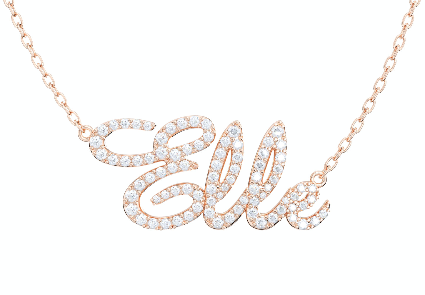 Elle Diamond Set Version Jewelry Font Necklace Pendant Design- EDS-A 3D Print Model