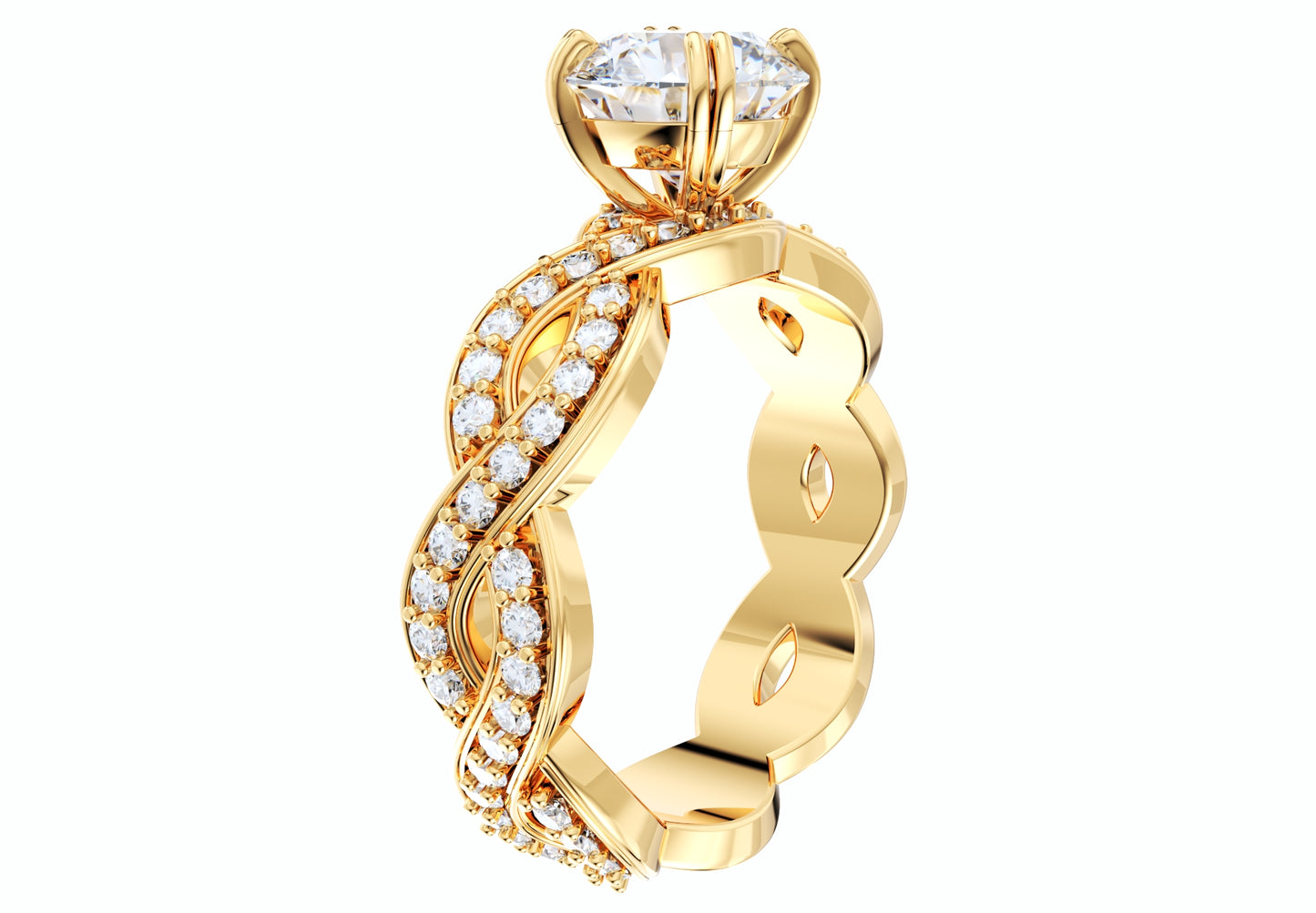 Twisted Engagement Ring Center Diamond 1.00 Carats- LJP02