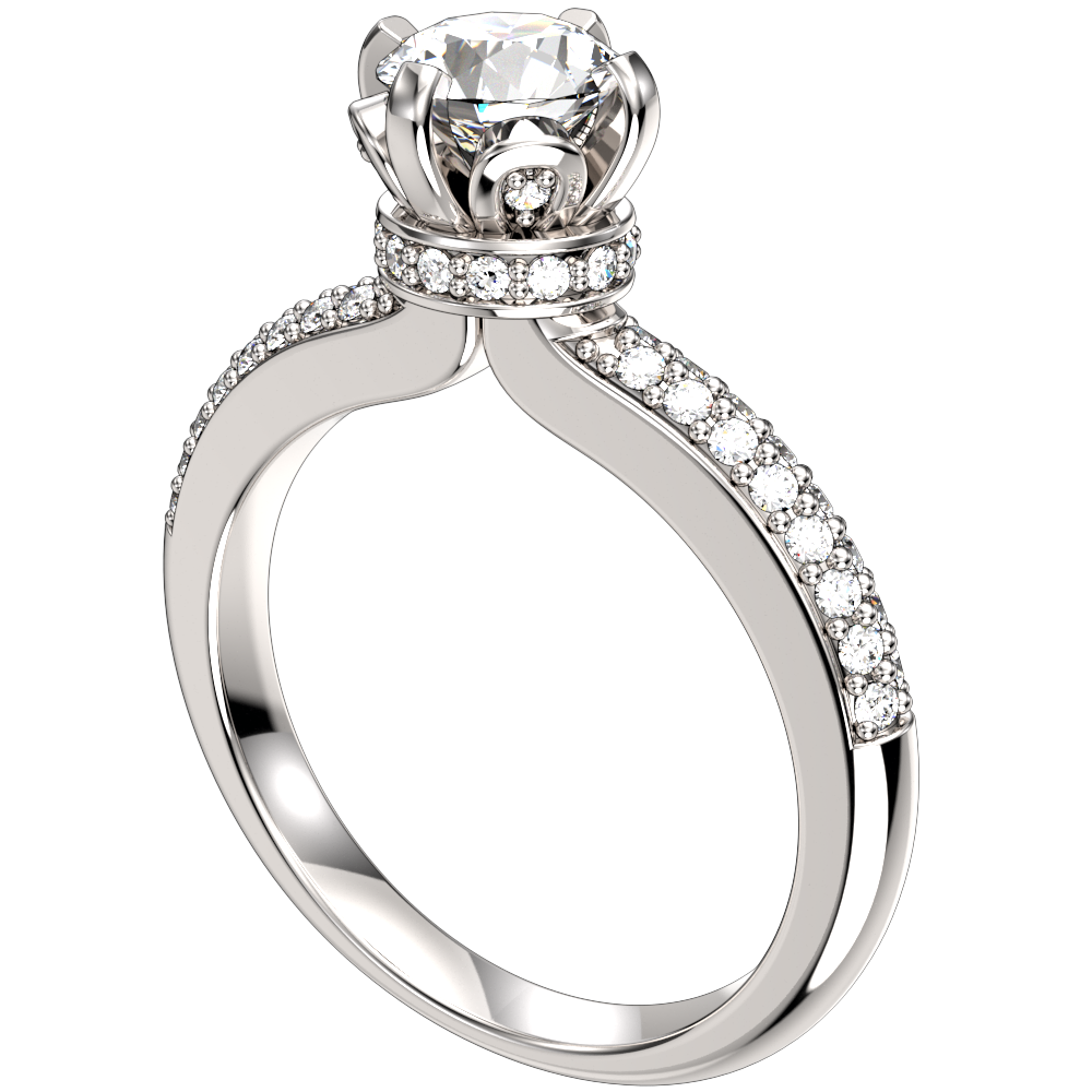 Engagement Solitaire Diamond Ring 3D CAD Design-CC117 3D print model