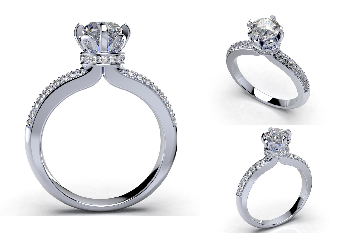 Engagement Solitaire Diamond Ring 3D CAD Design-CC117 3D print model