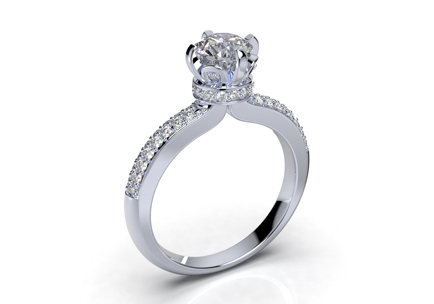 Engagement Solitaire Diamond Ring 3D CAD Design-CC117 3D print model