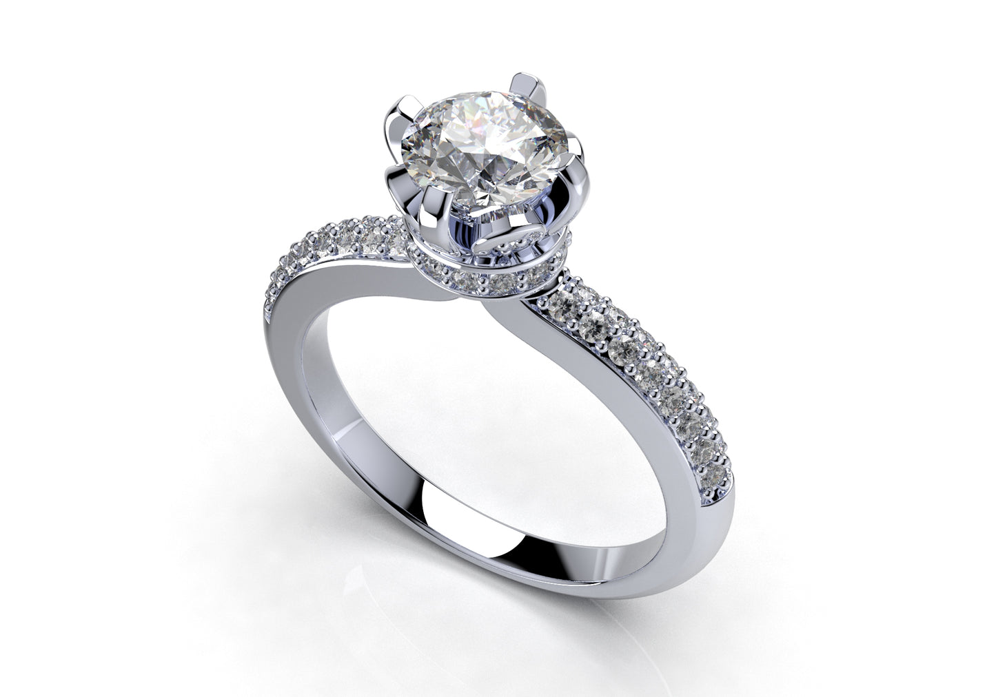 Engagement Solitaire Diamond Ring 3D CAD Design-CC117 3D print model