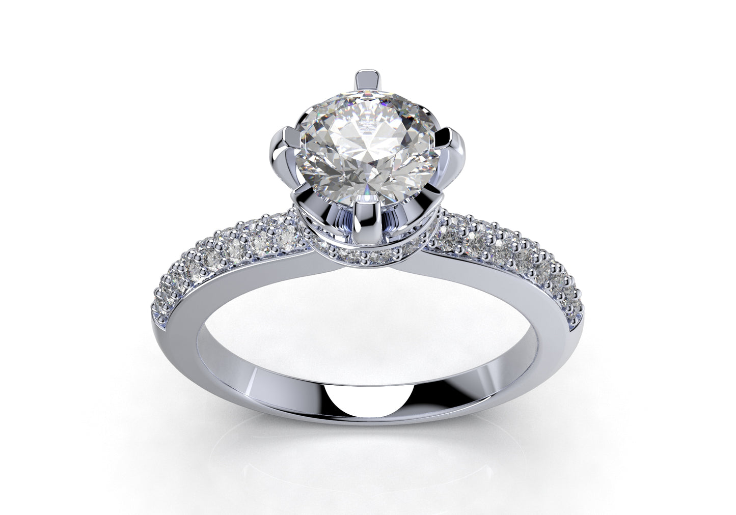 Engagement Solitaire Diamond Ring 3D CAD Design-CC117 3D print model