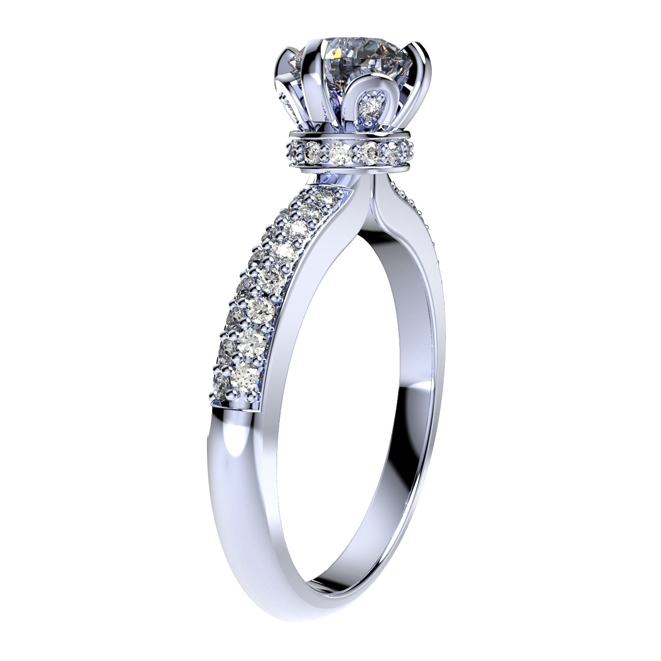 Engagement Solitaire Diamond Ring 3D CAD Design-CC117 3D print model