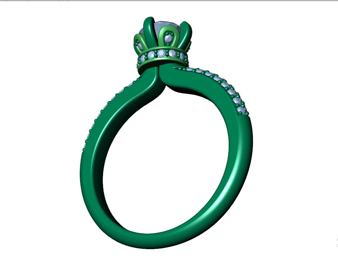 Engagement Solitaire Diamond Ring 3D CAD Design-CC117 3D print model