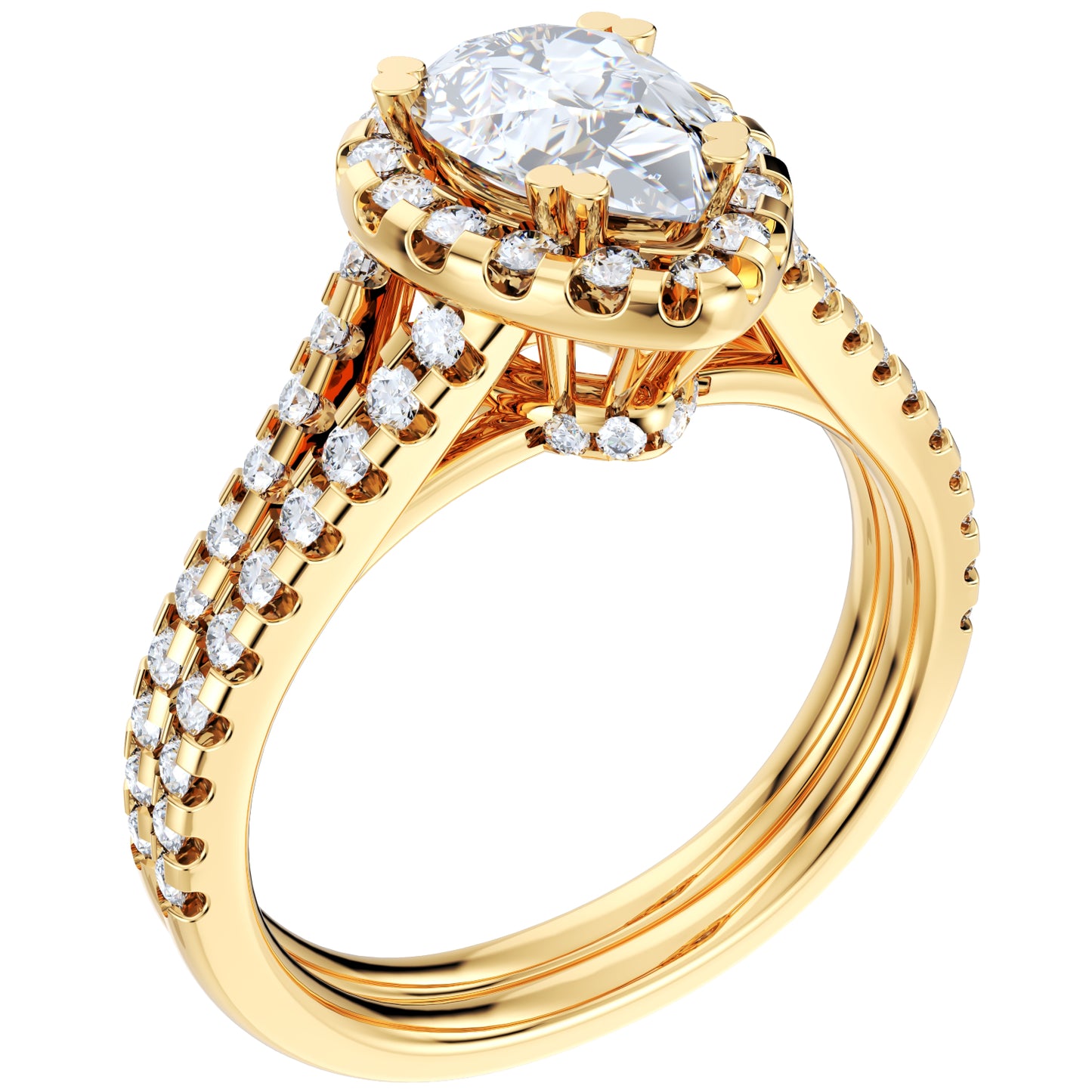 Pear Shape Diamond Engagement Ring -CRL001