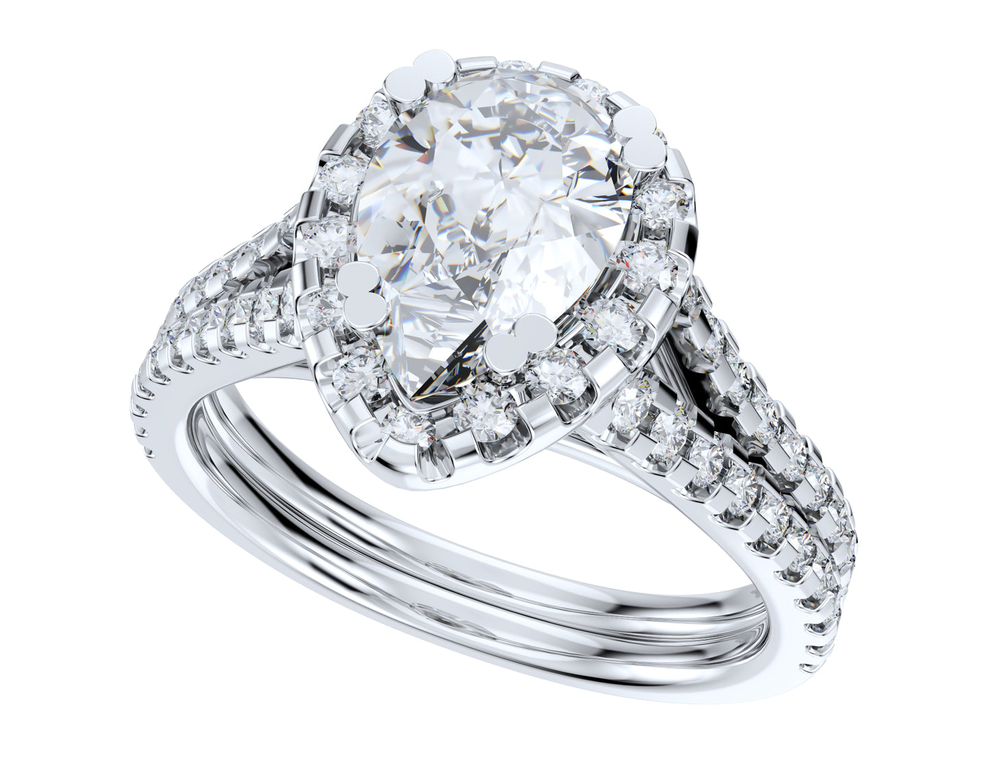 Pear Shape Diamond Engagement Ring -CRL001