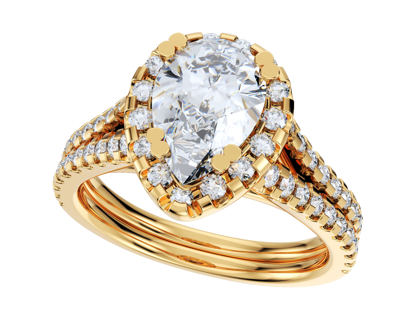 Pear Shape Diamond Engagement Ring -CRL001
