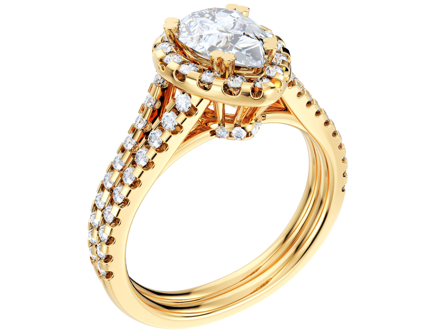 Pear Shape Diamond Engagement Ring -CRL001