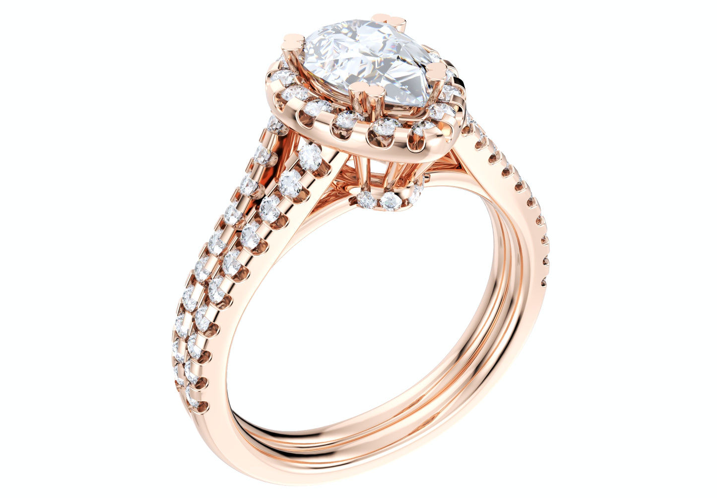 Pear Shape Diamond Engagement Ring -CRL001