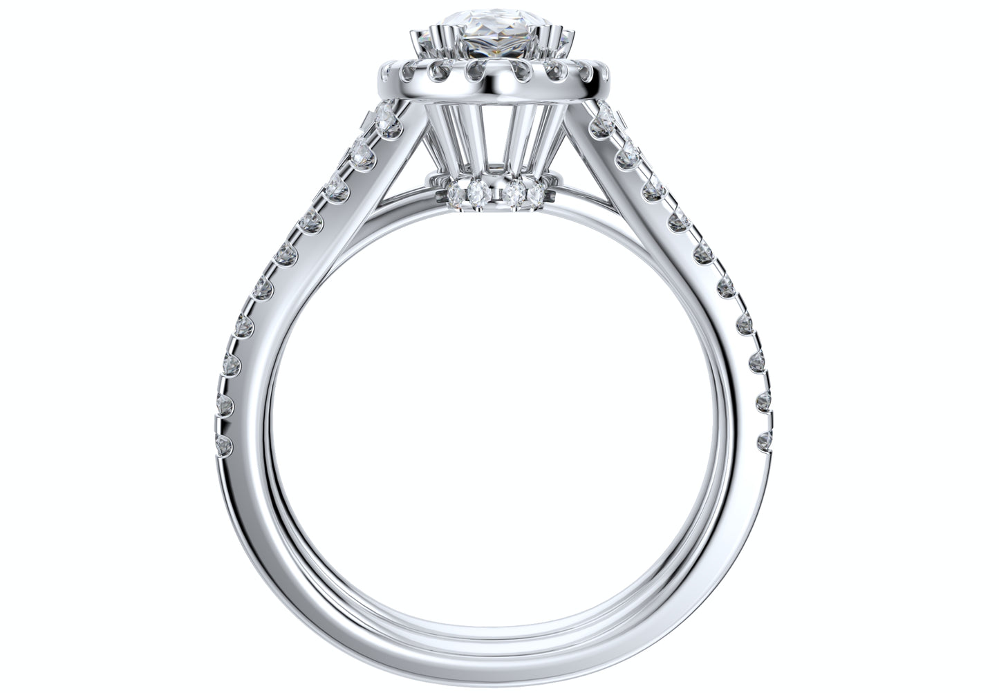 Pear Shape Diamond Engagement Ring -CRL001