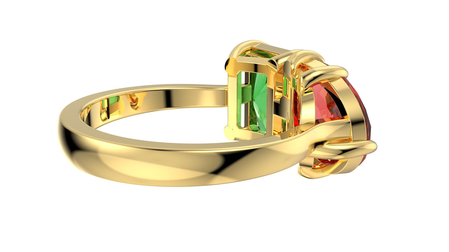 Cocktail Ring Design Emerald And Pear Shape-JCNP-02 3D Print Model