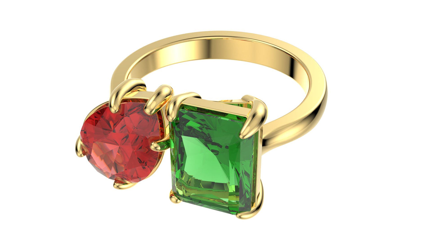 Cocktail Ring Design Emerald And Pear Shape-JCNP-02 3D Print Model