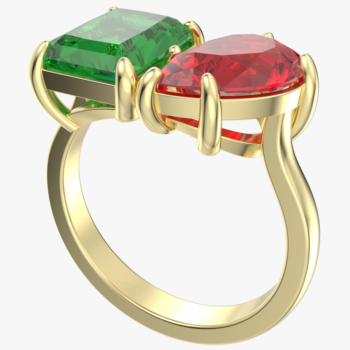 Cocktail Ring Design Emerald And Pear Shape-JCNP-02 3D Print Model