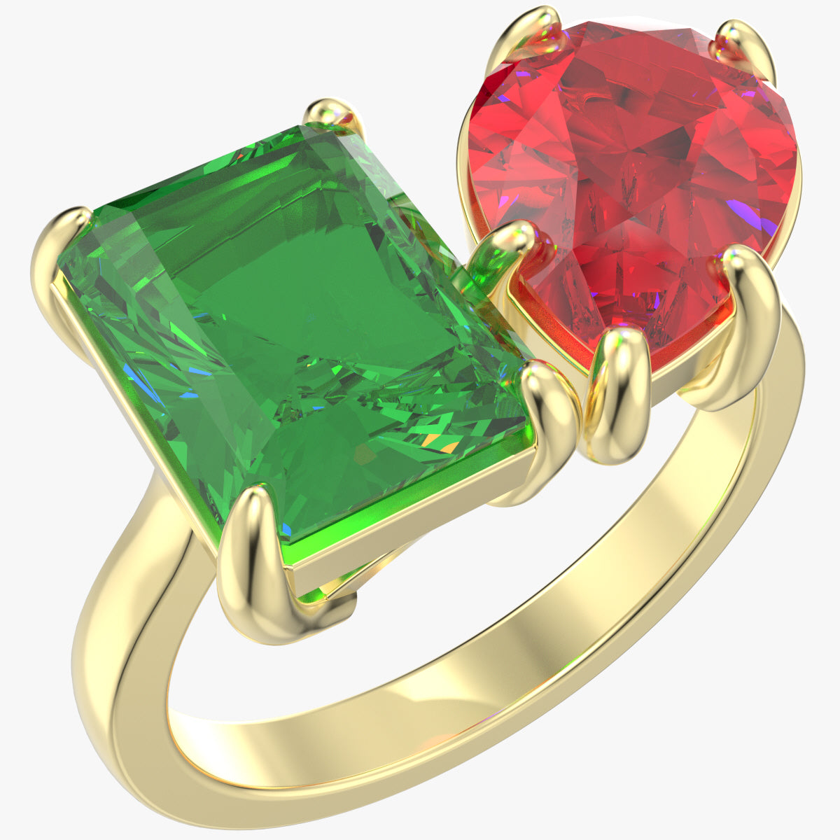 Cocktail Ring Design Emerald And Pear Shape-JCNP-02 3D Print Model