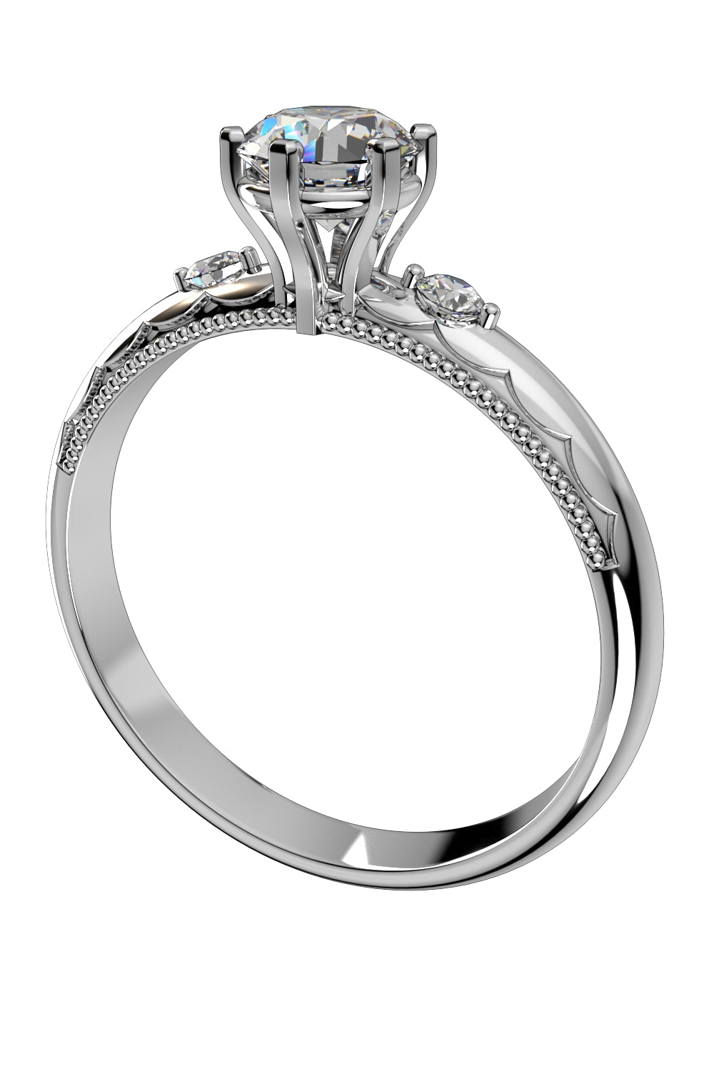 Engagement Ring Light Weight Solitaire Ring CAD Design-O-1-106