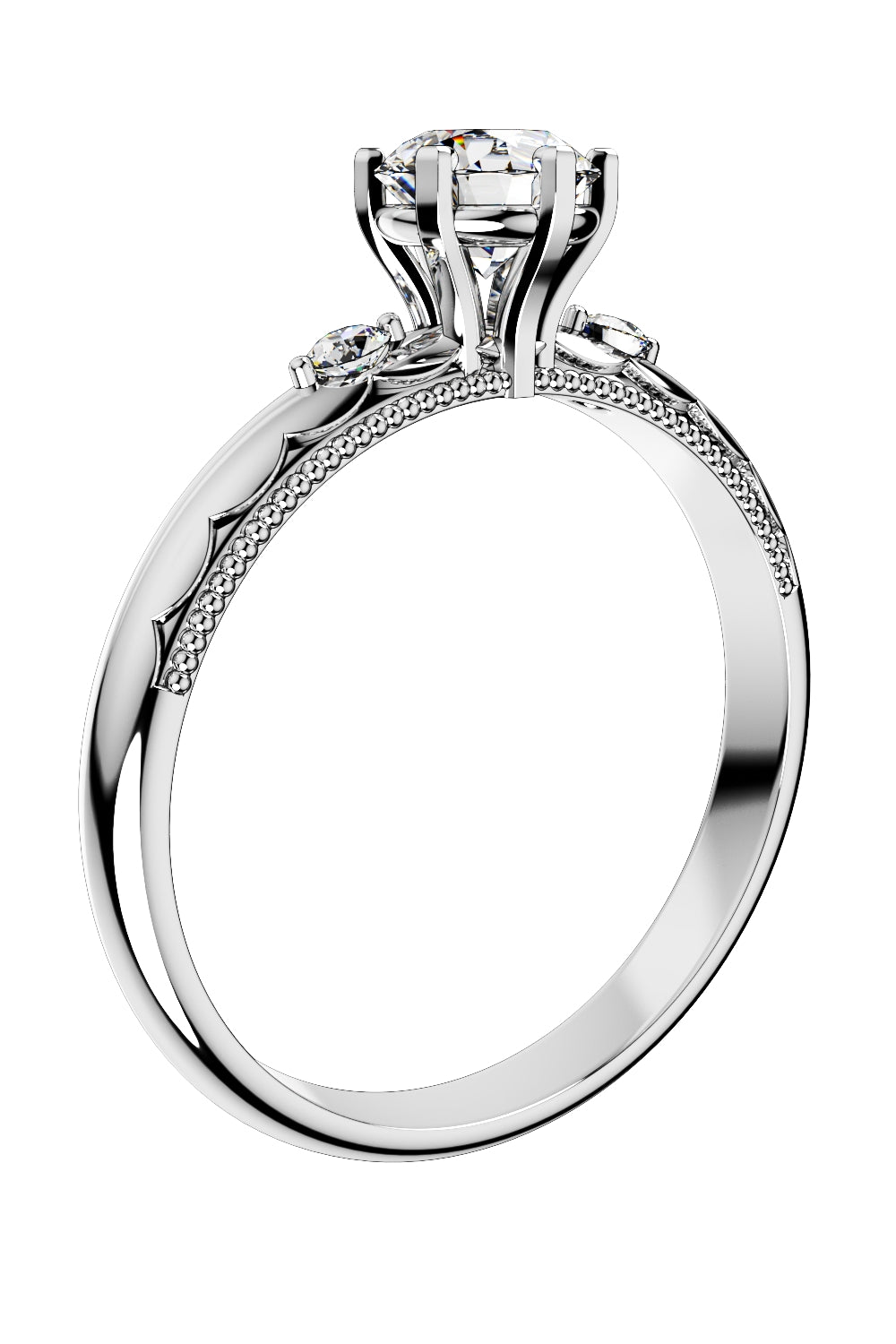 Engagement Ring Light Weight Solitaire Ring CAD Design-O-1-106