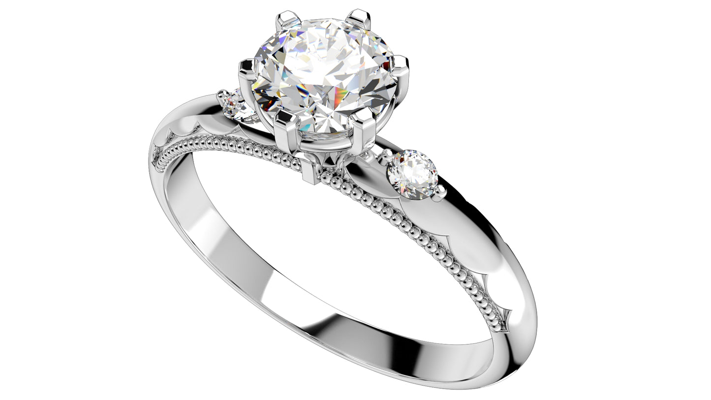 Engagement Ring Light Weight Solitaire Ring CAD Design-O-1-106