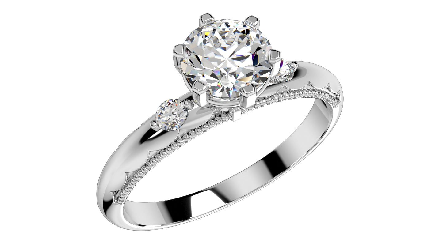 Engagement Ring Light Weight Solitaire Ring CAD Design-O-1-106