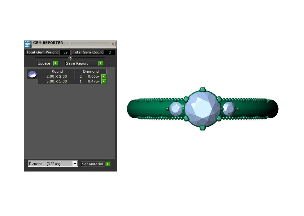 Engagement Ring Light Weight Solitaire Ring CAD Design-O-1-106
