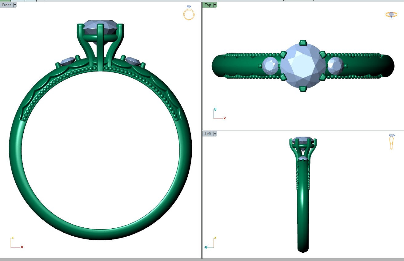 Engagement Ring Light Weight Solitaire Ring CAD Design-O-1-106