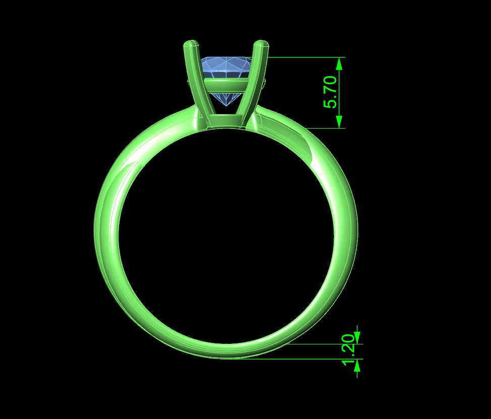 Twisted Engagement Solitaire Ring 3D CAD Design-O11031