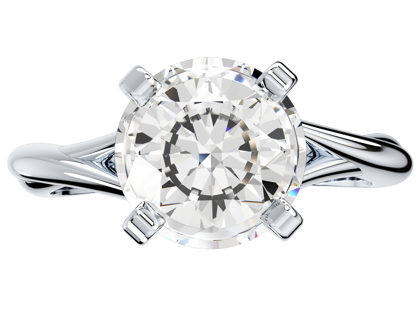 Twisted Engagement Solitaire Ring 3D CAD Design-O11031