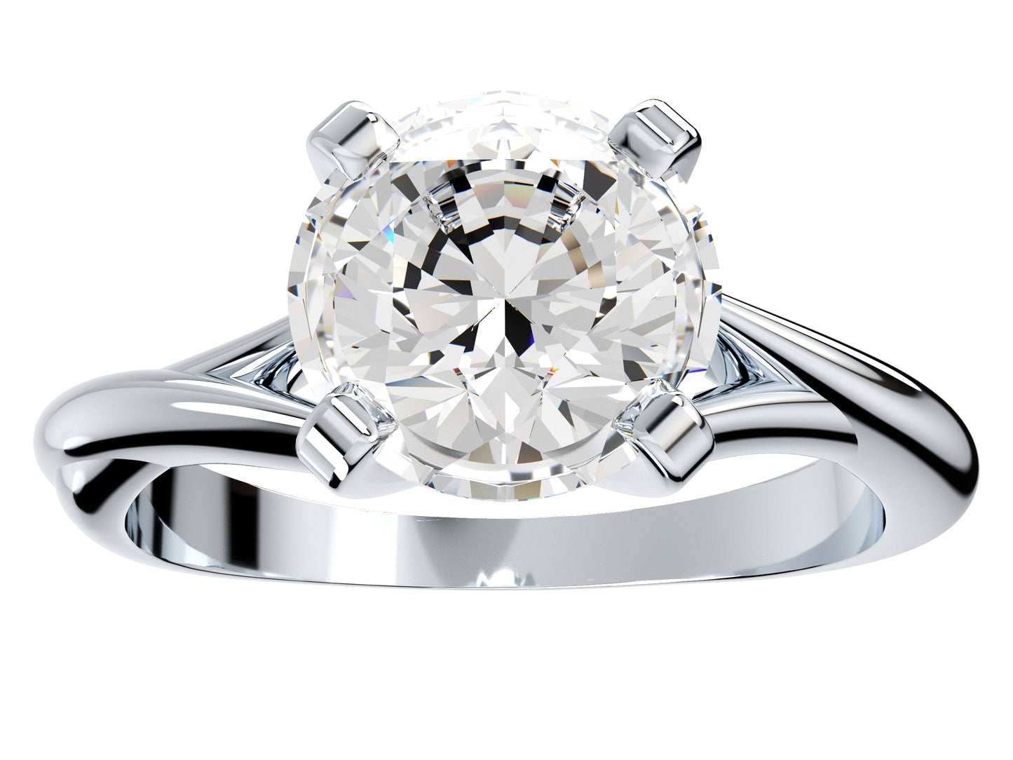 Twisted Engagement Solitaire Ring 3D CAD Design-O11031