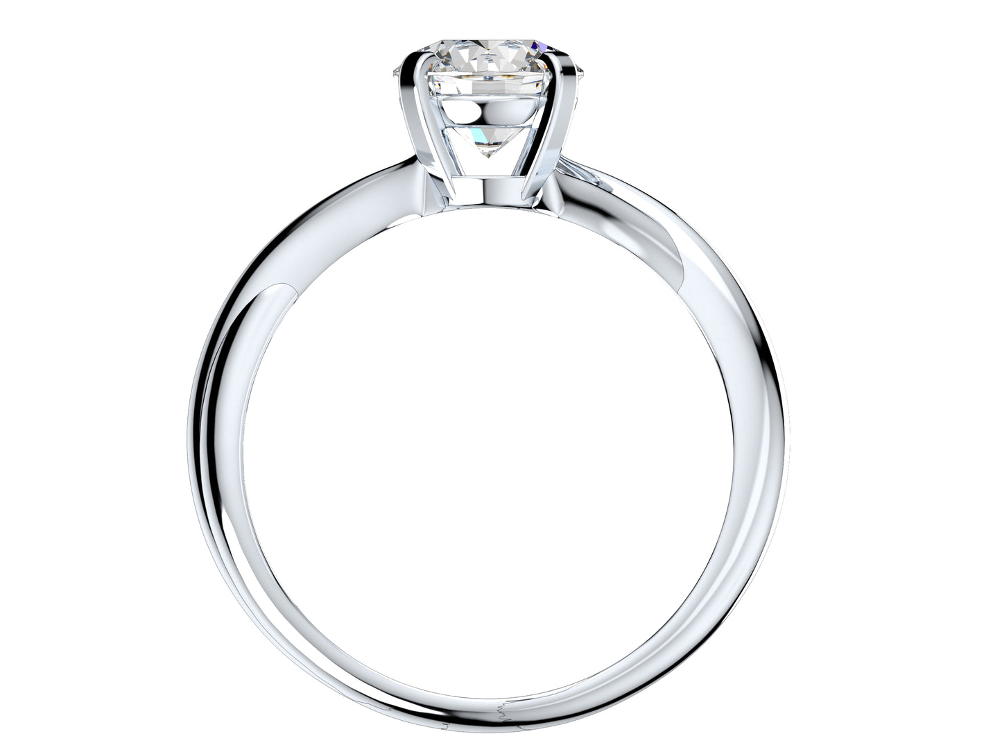 Twisted Engagement Solitaire Ring 3D CAD Design-O11031