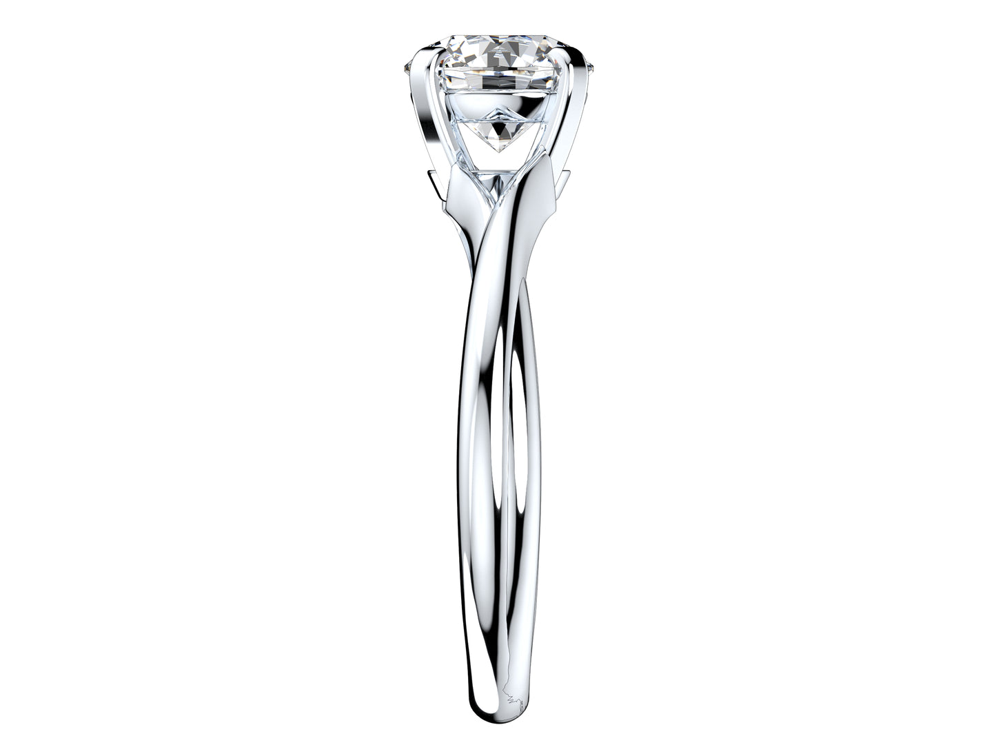 Twisted Engagement Solitaire Ring 3D CAD Design-O11031