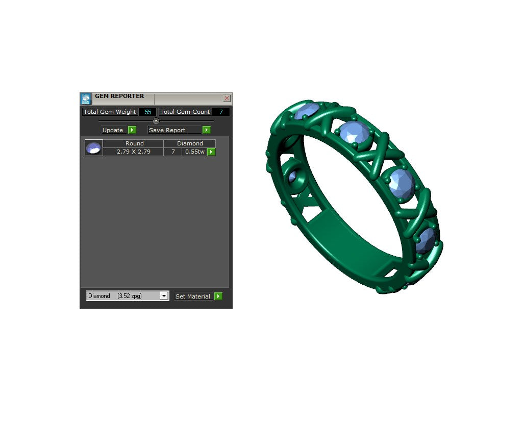 Wedding Set Ring 3D CAD Design-O11113