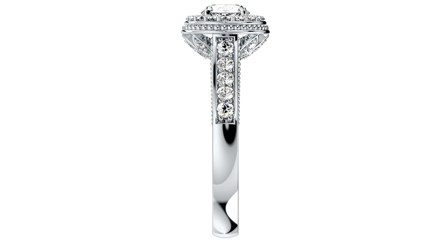 Engagement Ring Halo Diamonds 3D CAD Design-O1168PT3D
