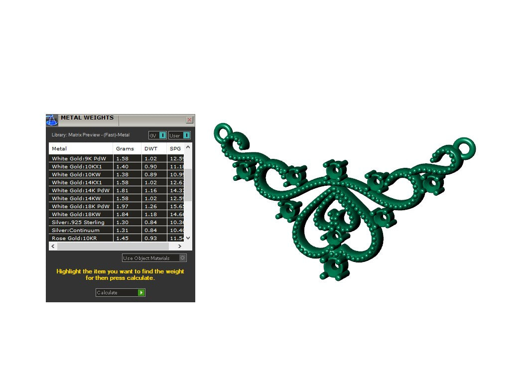 Crown Beads Necklace Patterns With Diamonds 3D CAD Design-O1A003M