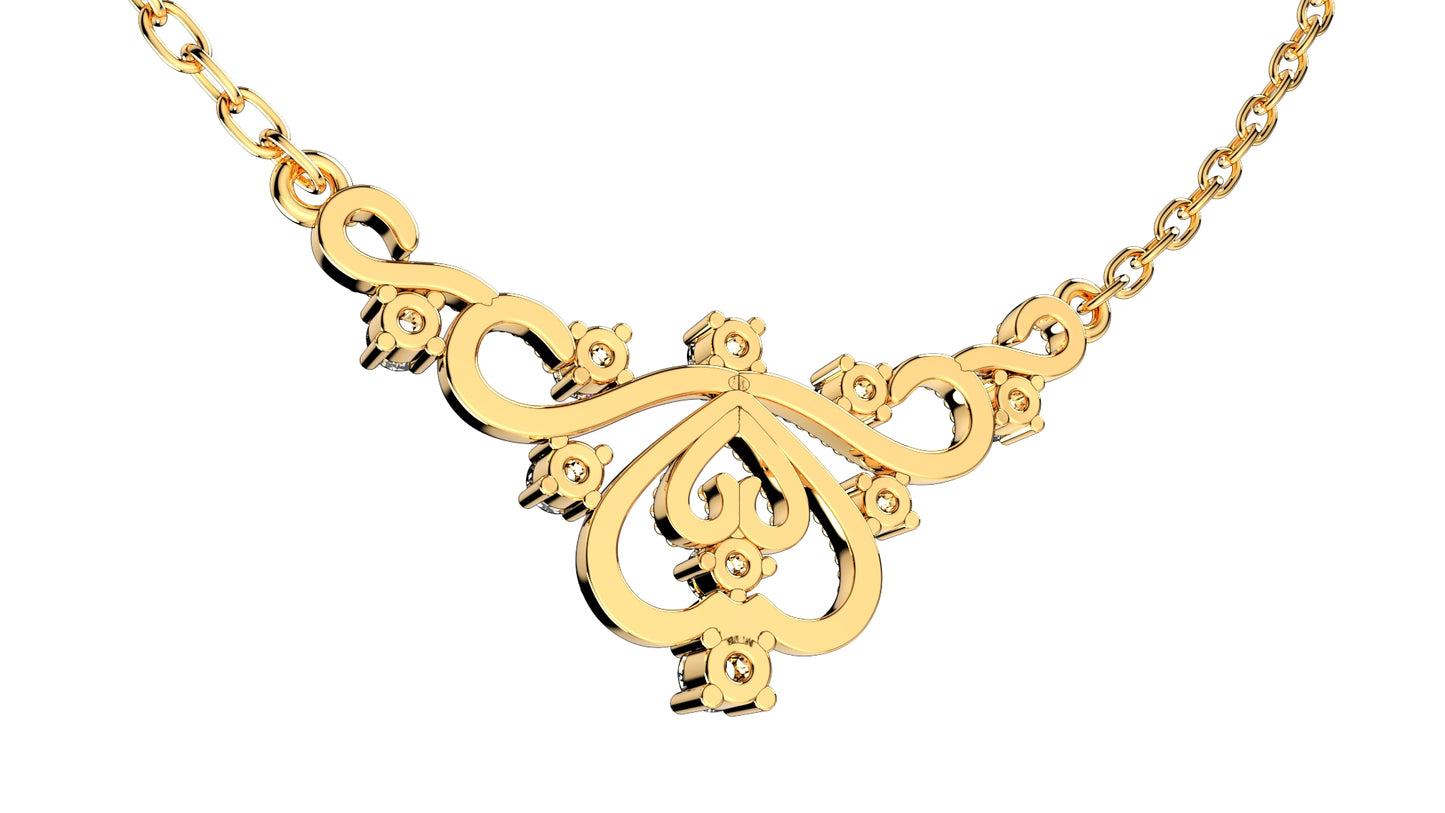 Crown Beads Necklace Patterns With Diamonds 3D CAD Design-O1A003M